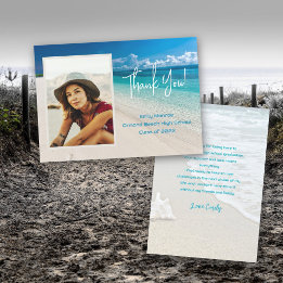 Carte de message Merci photo de plage Grad
