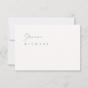 Carte de message minimaliste pour Mariage ivoire é