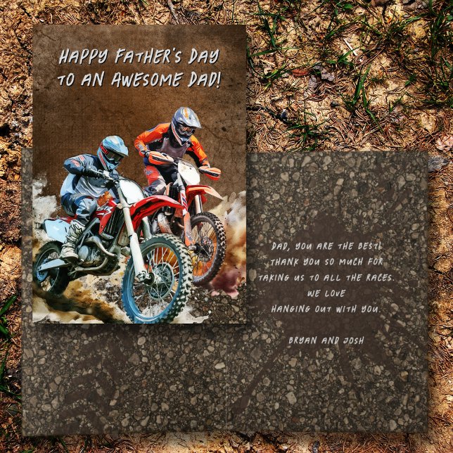 Carte de message Motocross Dirt Vélo pour papa (Créateur téléchargé)