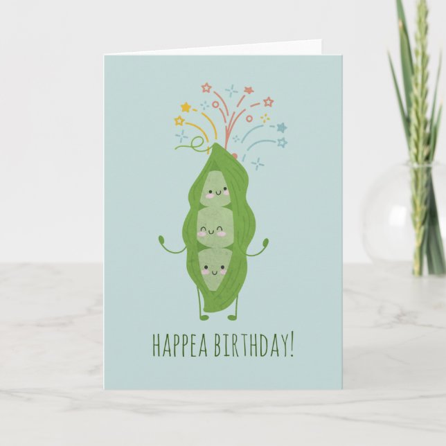 Carte de message personnalisée Happy Pea Pod (Devant)