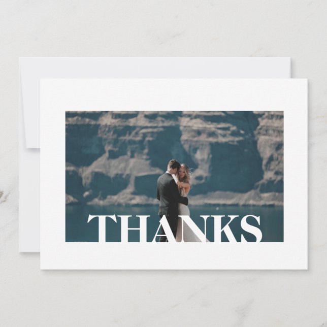 CARTE DE MESSAGE SIMPLE EN MERCI BLANC (Devant)