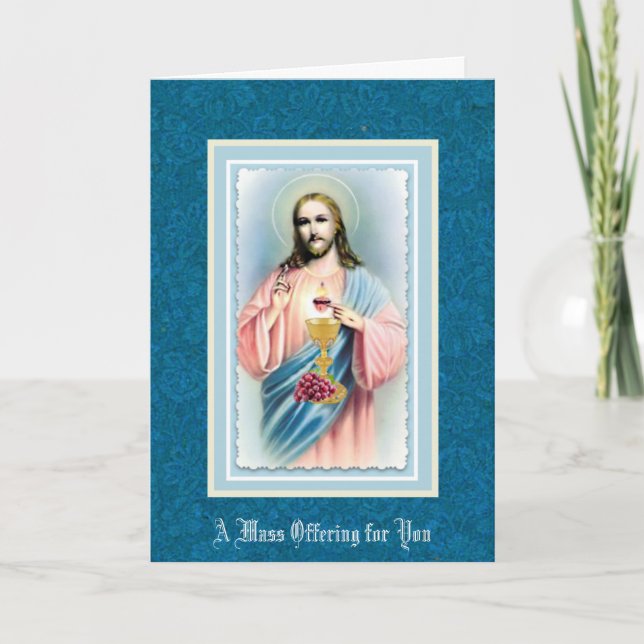 Carte de messe catholique du Sacré-Cœur en souveni (Devant)
