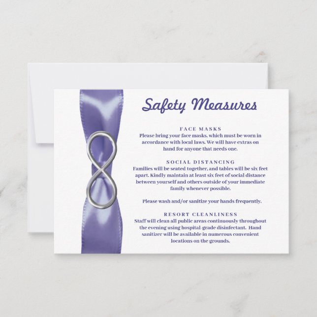 Carte de mesures de sécurité Infinity Argent Bleu  (Devant)
