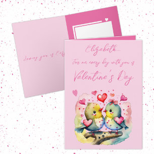 Carte De mignons inséparables nomment la Saint-Valentin 