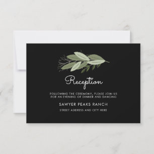 Carte de minuit de réception de brins de mariage
