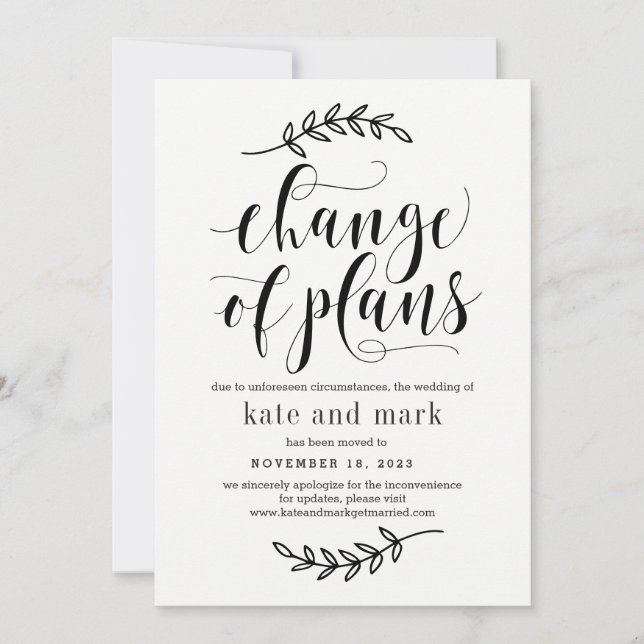 Carte de mise à jour du Mariage de couleur Eleganc (Devant)