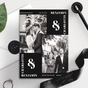 Carte de mise à jour "Save the Date" avec deux pho