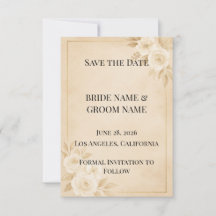 Carte de mise en garde Luxe Beige & Or