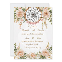 Carte de mise en vente Boho Floral Dreamcatcher