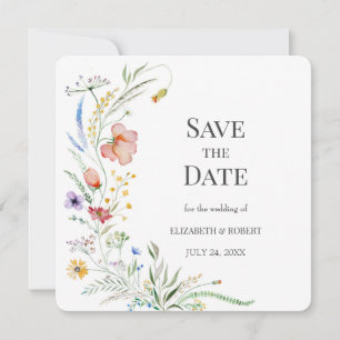 Carte de mise en vente de date sauvée Fleurs sauva