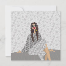 Carte de mode artistique à motif d'ivoire Muse