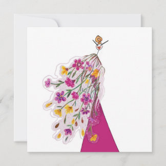 Carte de mode d'art floral de couture