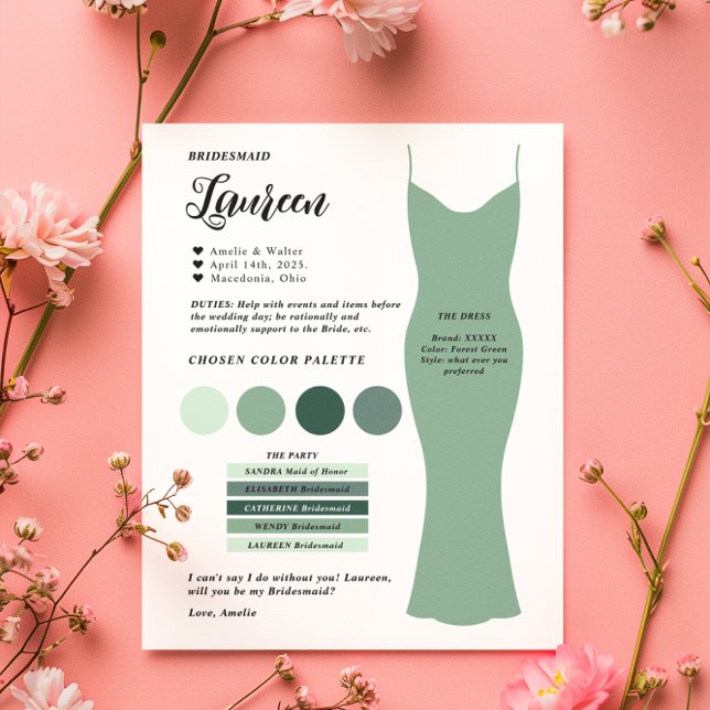 Carte de modèle de carte d'information de Bridesma (Créateur téléchargé)