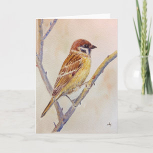 Carte de montage en cascade Sparrow Greeting Card