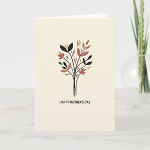 Carte de motif botanique beige