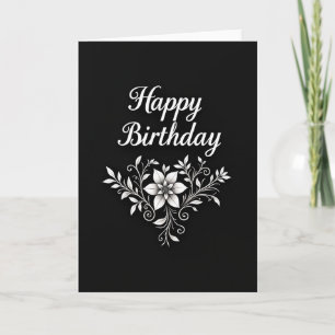 Carte de motif d'anniversaire botanique