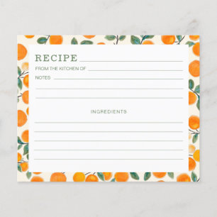 Carte de Motif de fruits d'agrumes orange Aquarell
