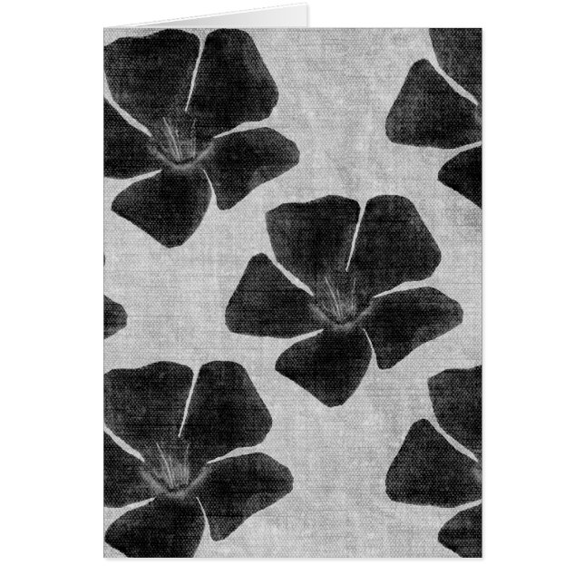 Carte de motif noire de fleur (Devant)