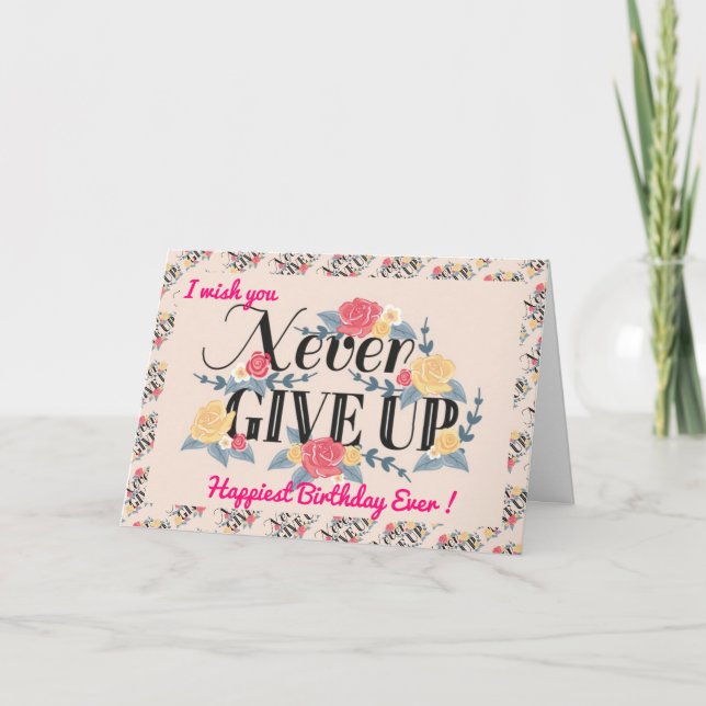Carte de motivation d'anniversaire la plus heureus (Devant)