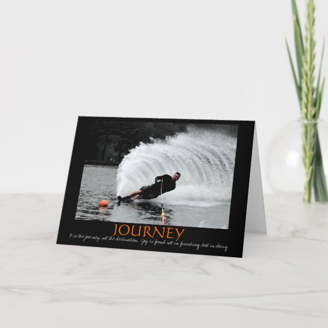 Carte de motivation de ski nautique (B&W teintés) (Devant)