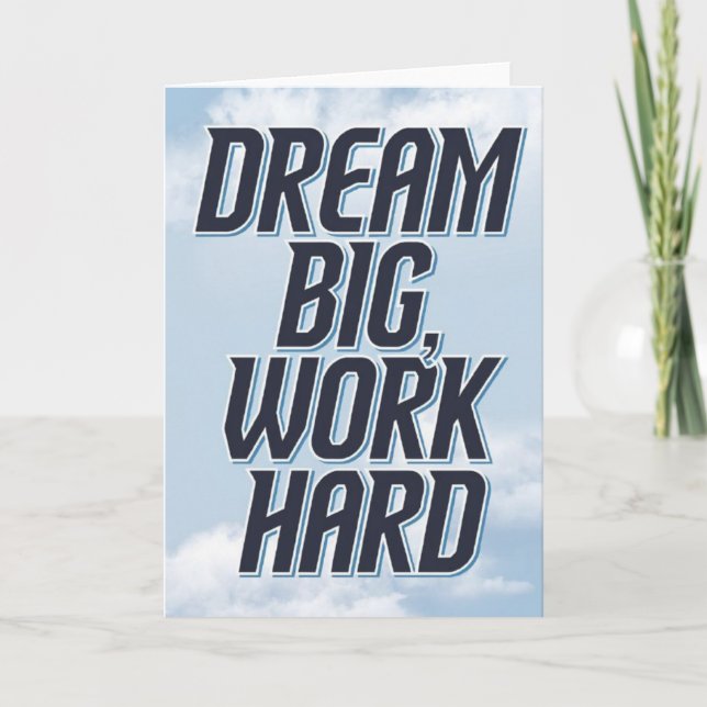 Carte de motivation pour la réussite "Rêvez grand, (Devant)