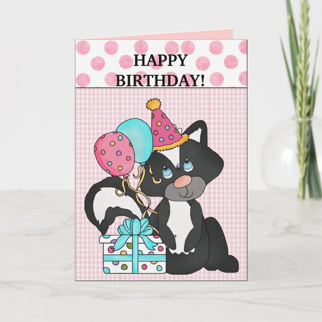 Carte de mouffette d'anniversaire (Devant)