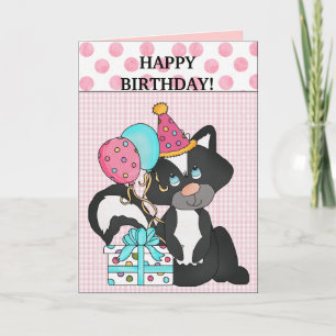 Carte de mouffette d'anniversaire