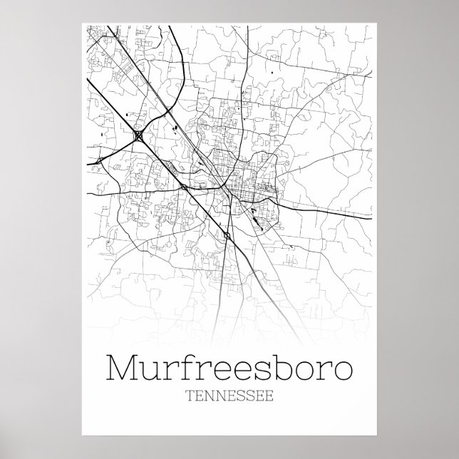 Carte de Murfreesboro - Tennessee - Poster de cart (Devant)