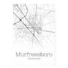 Carte de Murfreesboro - Tennessee - Poster de cart