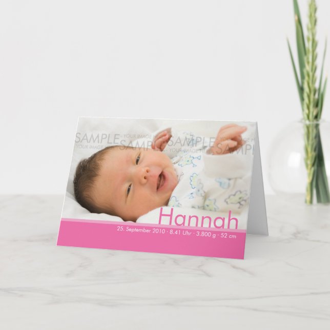 Carte de naissance de Candy Colors Pink (Devant)
