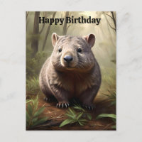 Carte de naissance de Wombat Australien Brun et Gr
