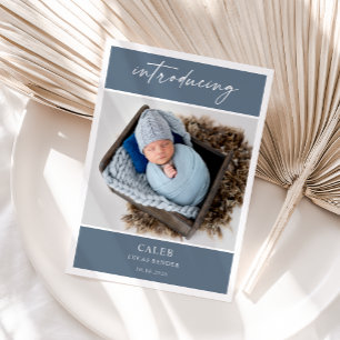 Carte de naissance élégante et chic avec photo