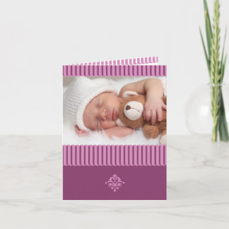 Carte de naissance élégante pour bébé fille