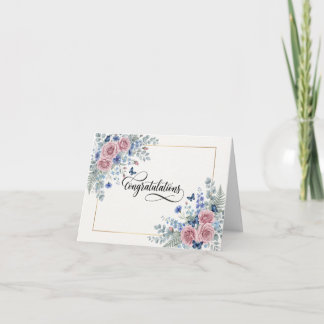 Carte de naissance florale aquarelle