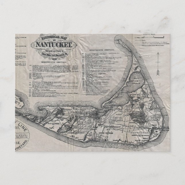 Carte de Nantucket vintage (Devant)