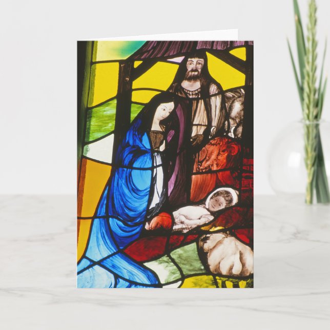 Carte de nativité de verre coloré (Devant)