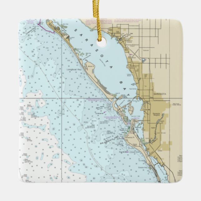 Carte de navigation Sarasota Ornement en céramique (Devant)