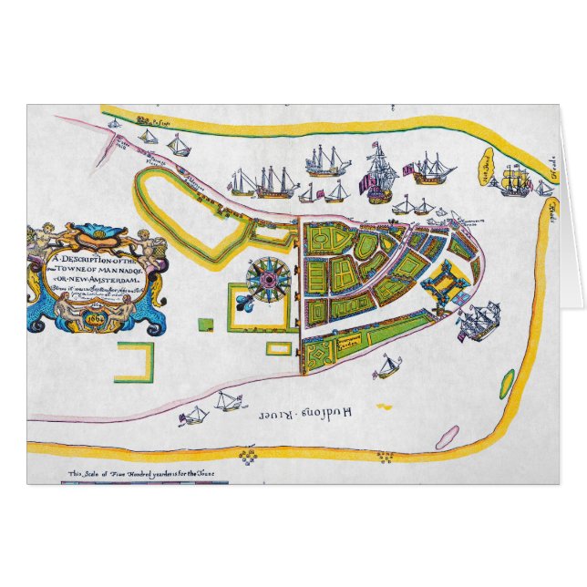 Carte de New Amsterdam, 1661 (Devant Horizontal)