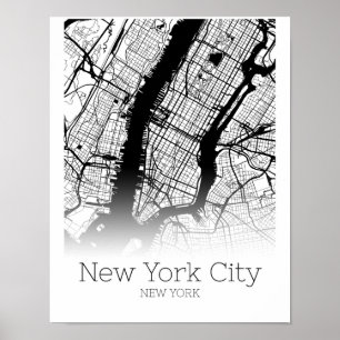 Carte de New York - New York City NYC - affiche de