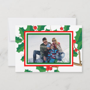 Carte de Noël 3x5 - Photo de houx