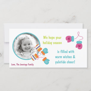 Carte de Noël 4x8 Modern Color Mitten