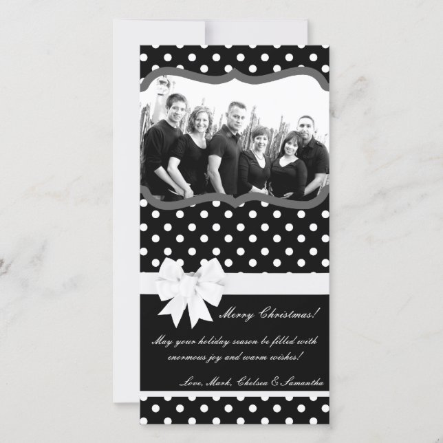 Carte de Noël 4x8 noir blanc Palka point photo (Devant)