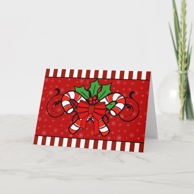 Carte de Noël A7 Sucre de canne Stripes (Devant)