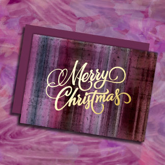 Carte de Noël à carreaux rose pour les vacances