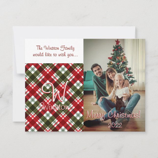 Carte de Noël à carreaux Royal Stewart Tartan (Devant)
