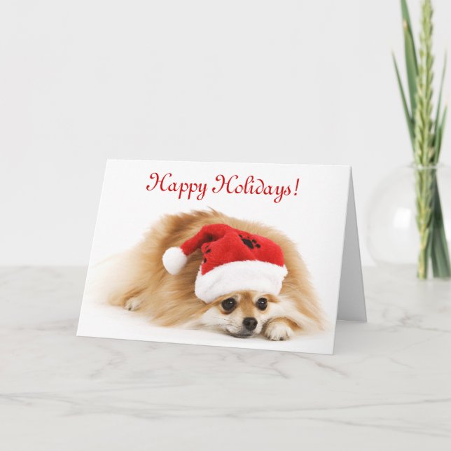Carte de Noël à chiot (Devant)
