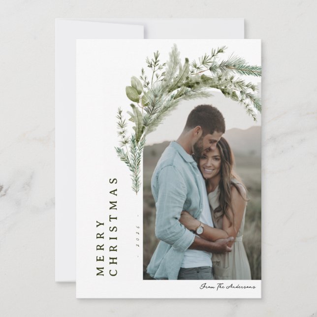 Carte de Noël à feuillage persistant Arche (Devant)