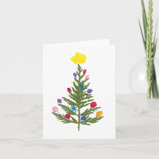 Carte de Noël à fleurs pressées (Devant)
