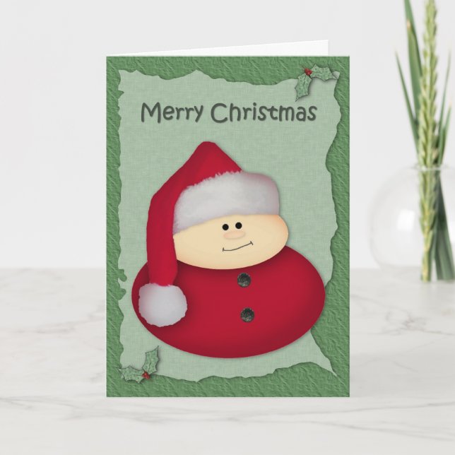 Carte de Noël à grande impression père Noël (Devant)