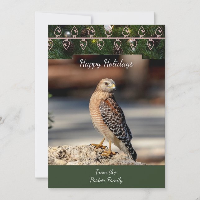Carte de Noël à Hawk à épaulettes (Devant)